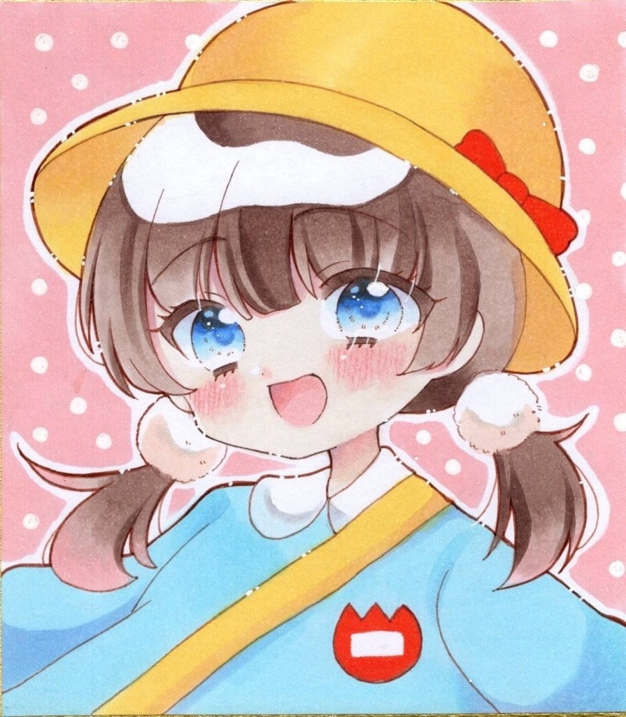 原画 手描きイラスト 幼稚園児 ツインテール