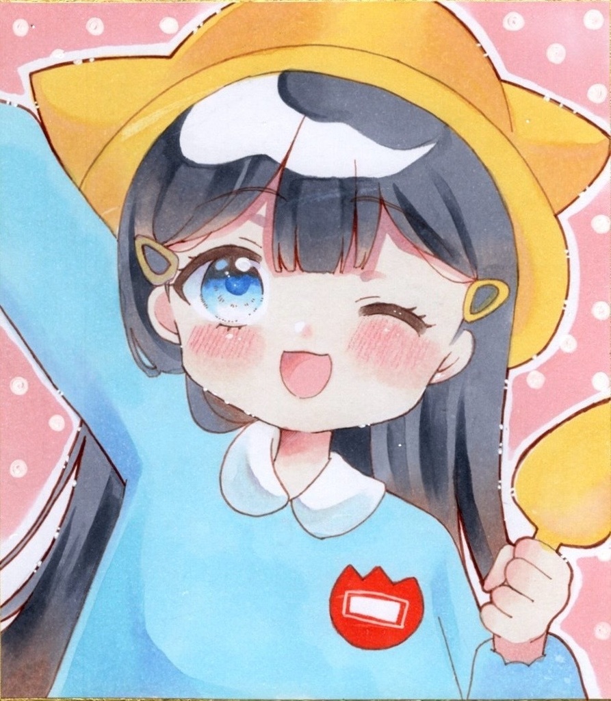 (※難あり)原画 手描きイラスト 幼稚園児 女の子