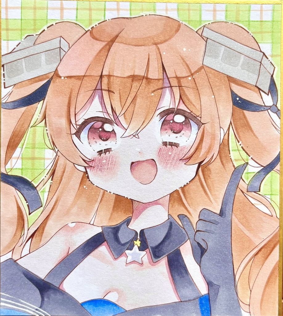 原画　手描きイラスト　艦隊これくしょん　ジョンストン