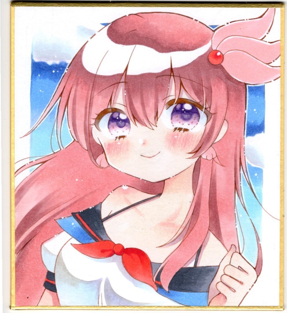 原画　手描きイラスト　艦隊これくしょん　如月