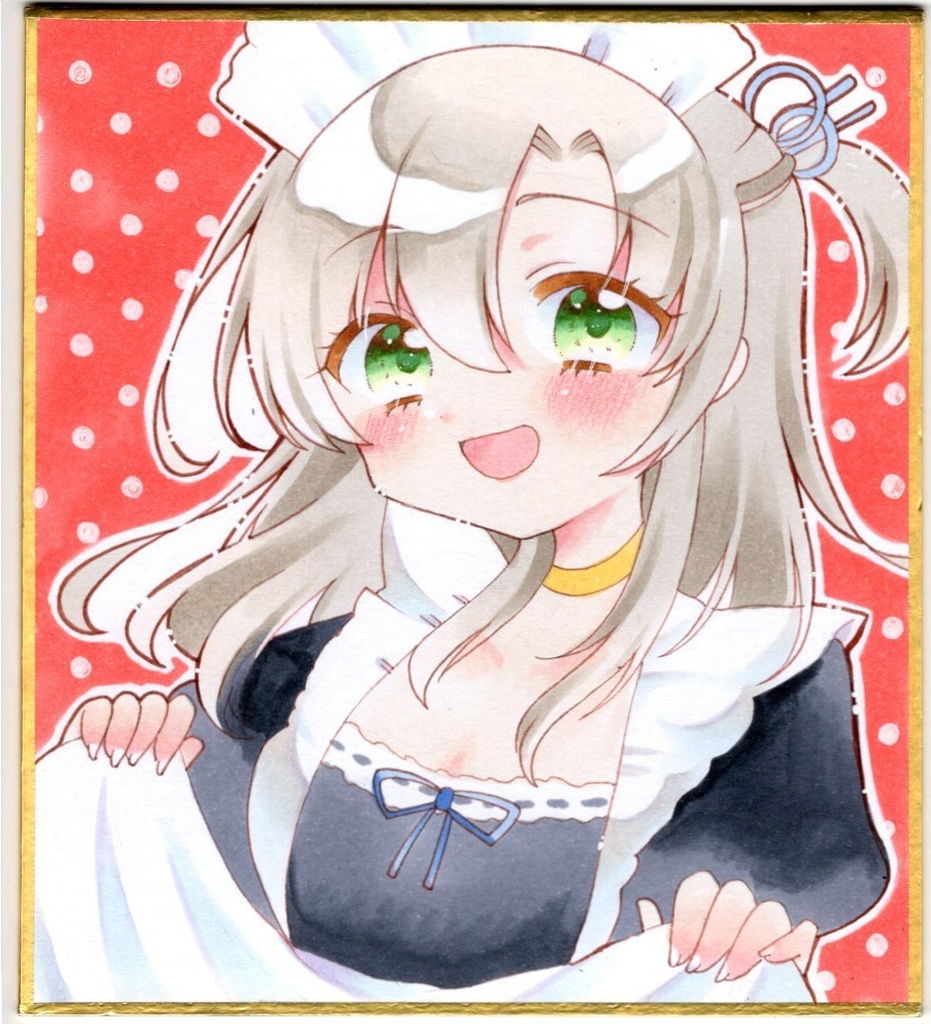 原画　手描きイラスト　艦隊これくしょん　衣笠メイド