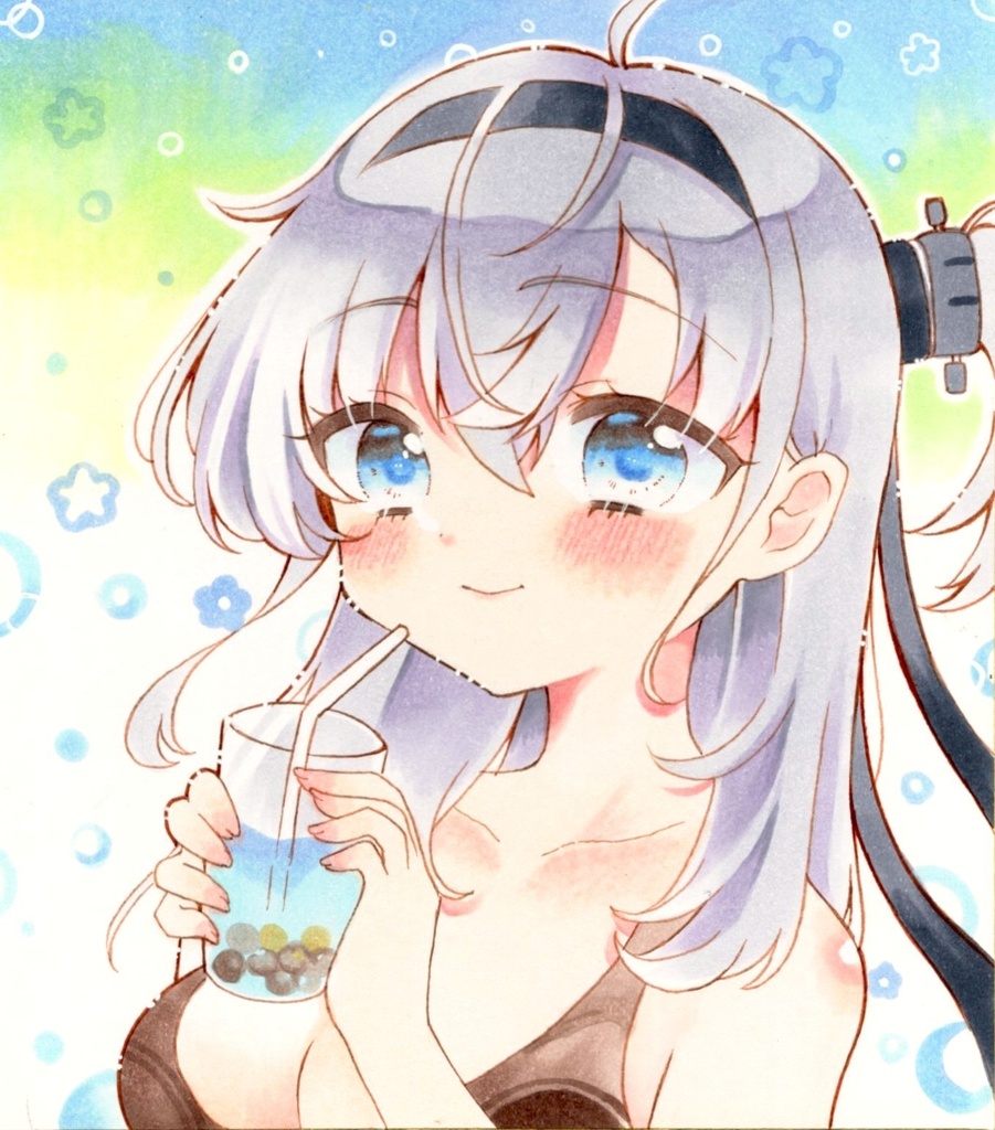 原画　手描きイラスト　艦隊これくしょん　涼月