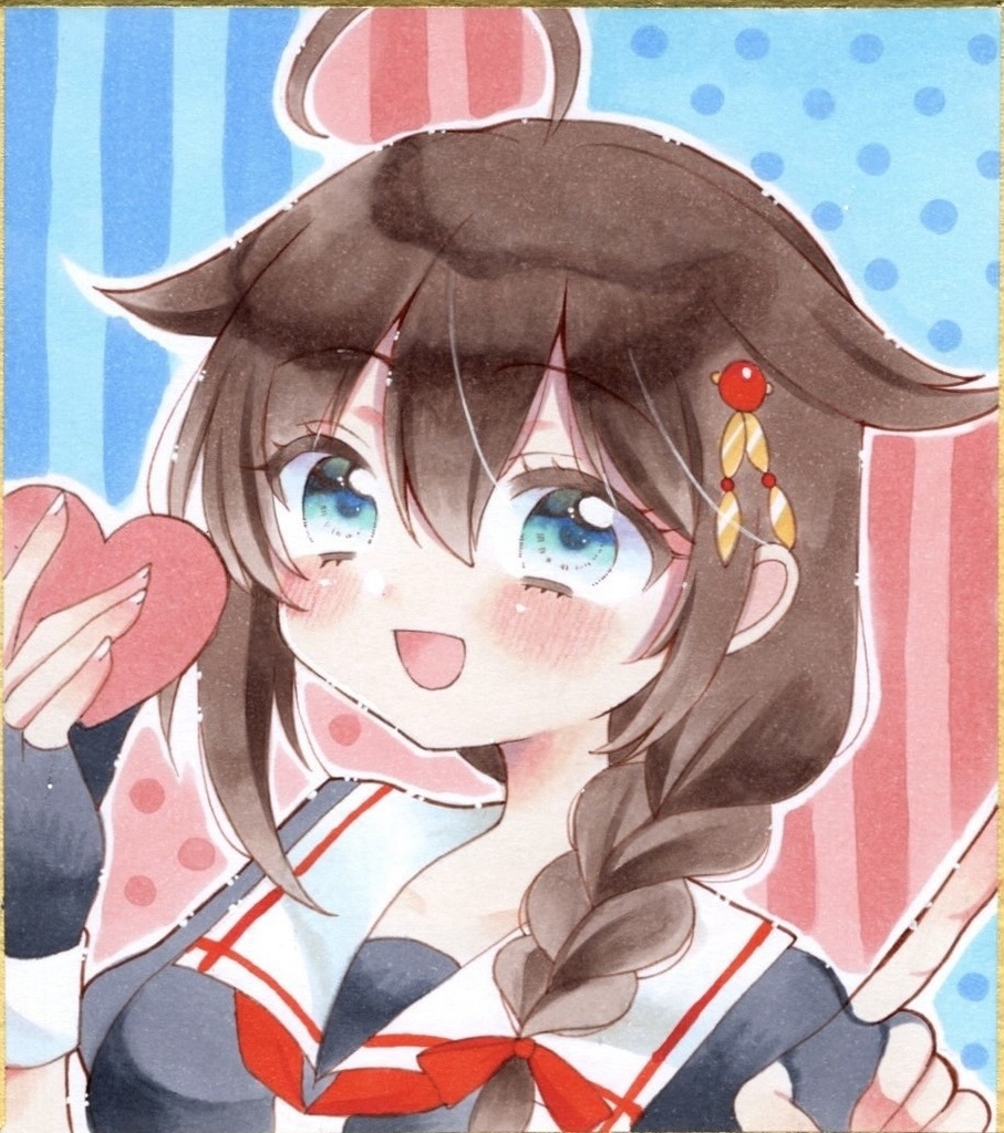 原画　手描きイラスト　艦隊これくしょん　時雨