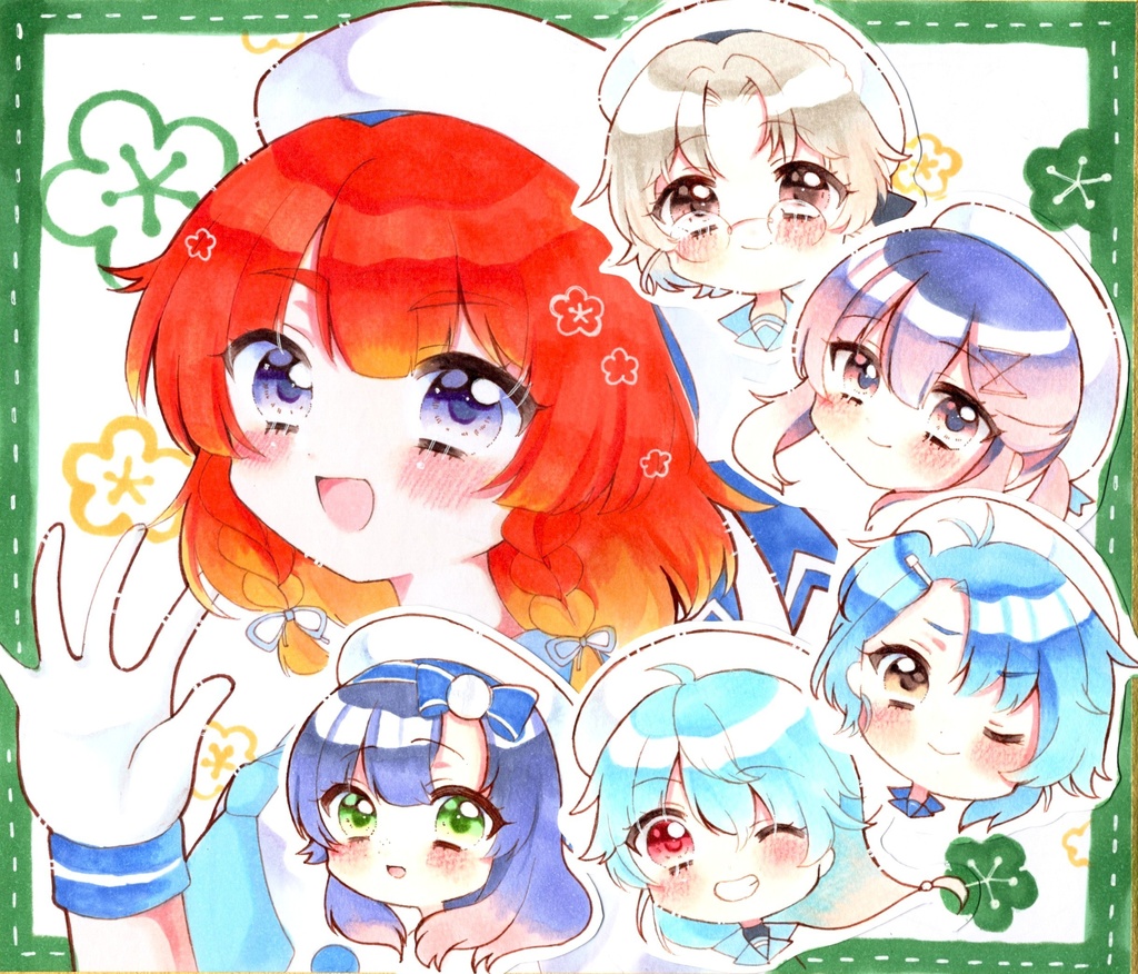 原画 手描きイラスト 艦隊これくしょん 択捉型集合