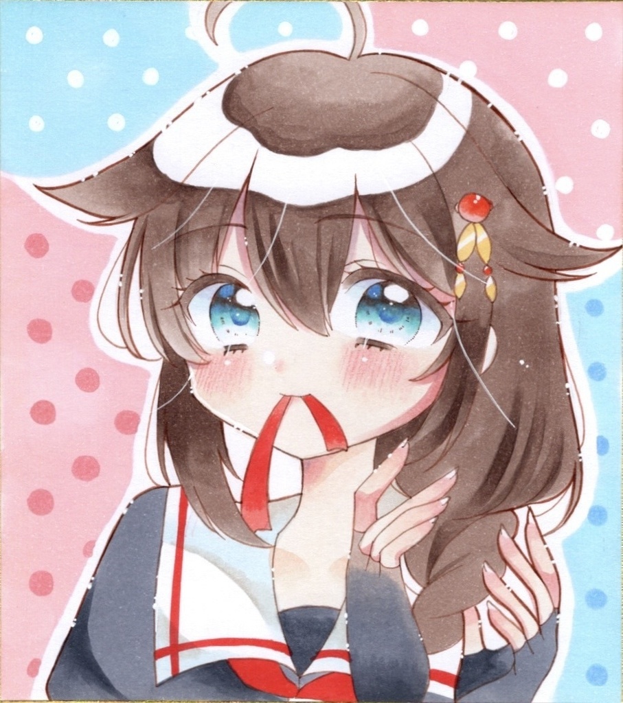 原画　手描きイラスト　艦隊これくしょん　時雨