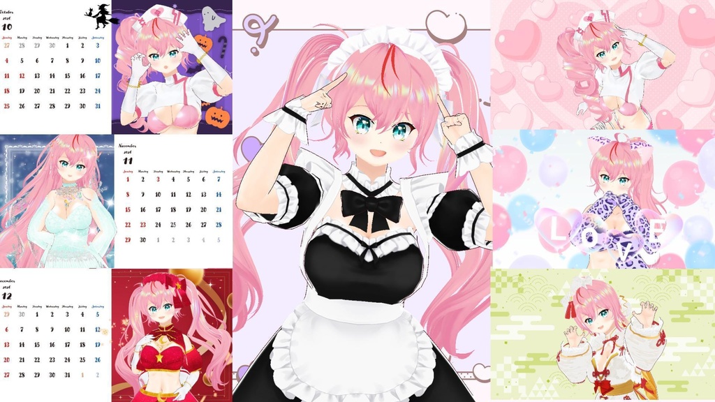 2026 Rose Calender 🌹＋おまけ壁紙4枚🍭