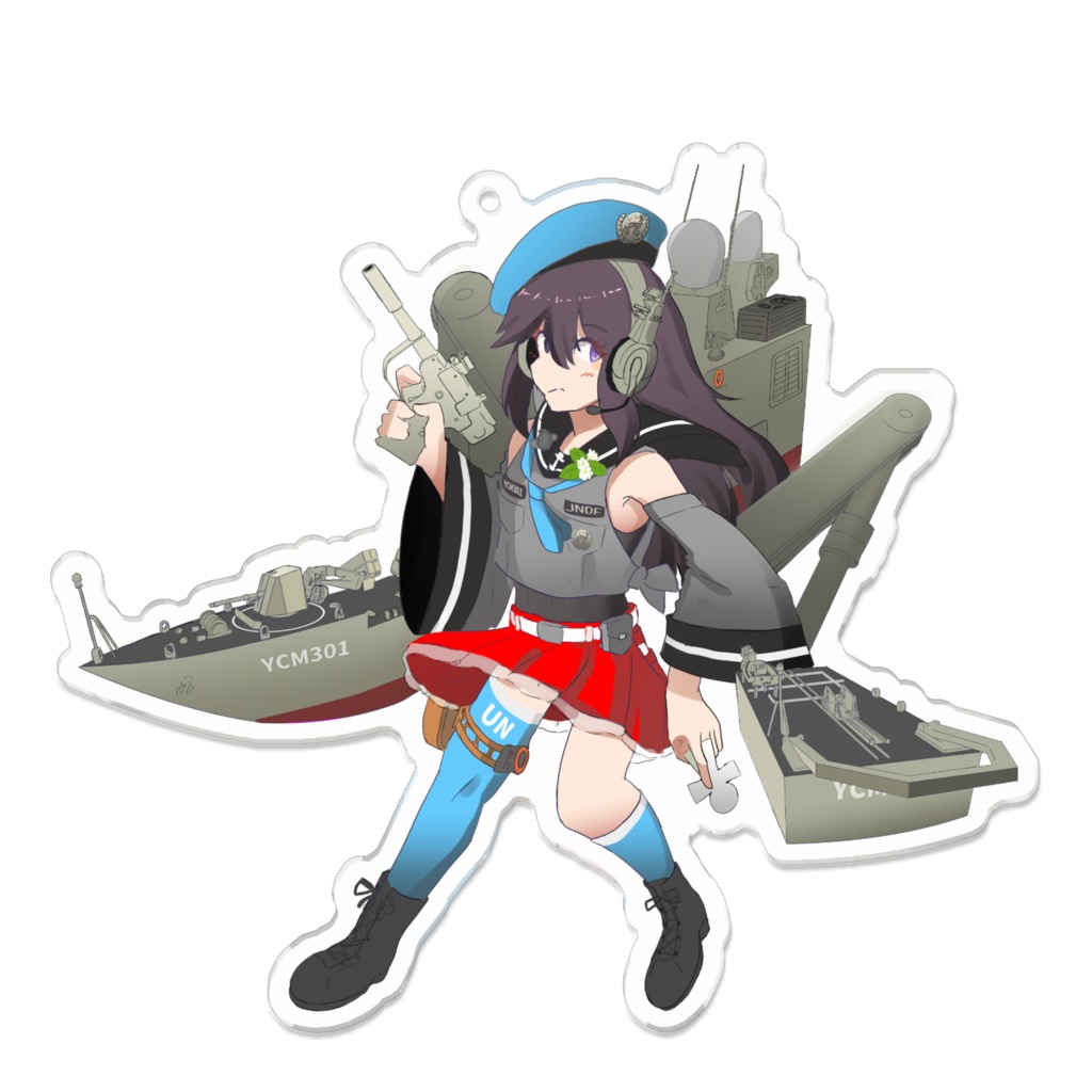 【試製】YCM301号改二擬人化 100mmアクキー