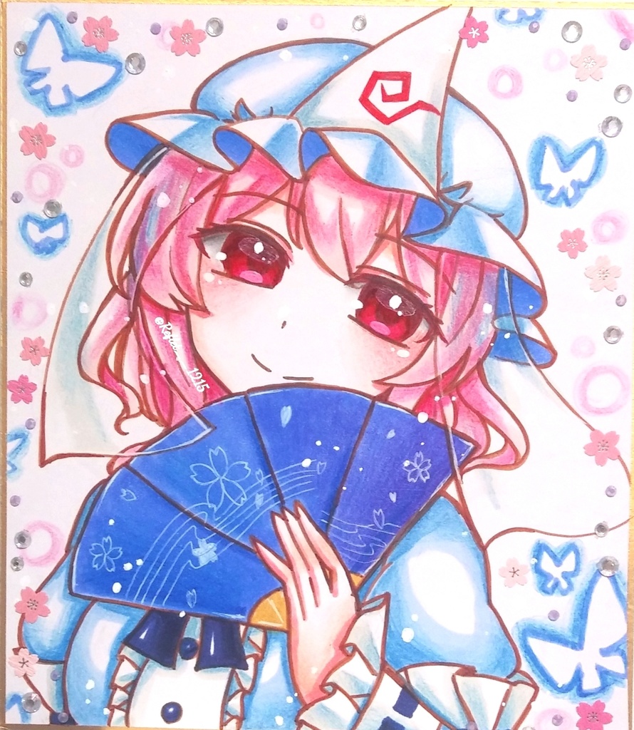 東方project 西行寺幽々子 イラスト色紙