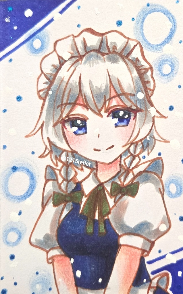 【東方project】十六夜咲夜 イラスト原画入りキーホルダー