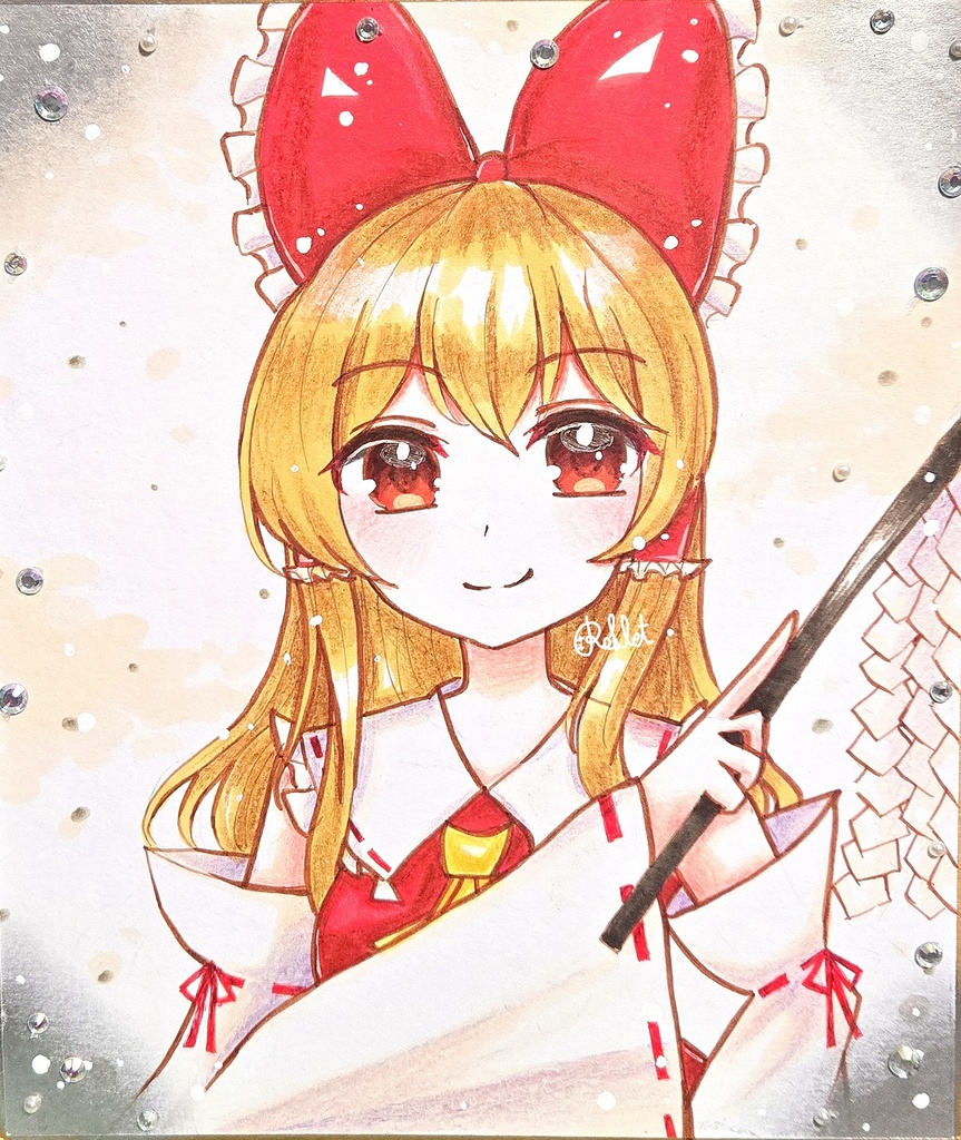 【東方project】博麗霊夢　中色紙