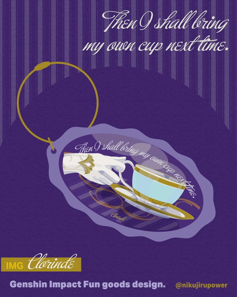 【原神・クロリンデ】イメージアクキー&ステッカー