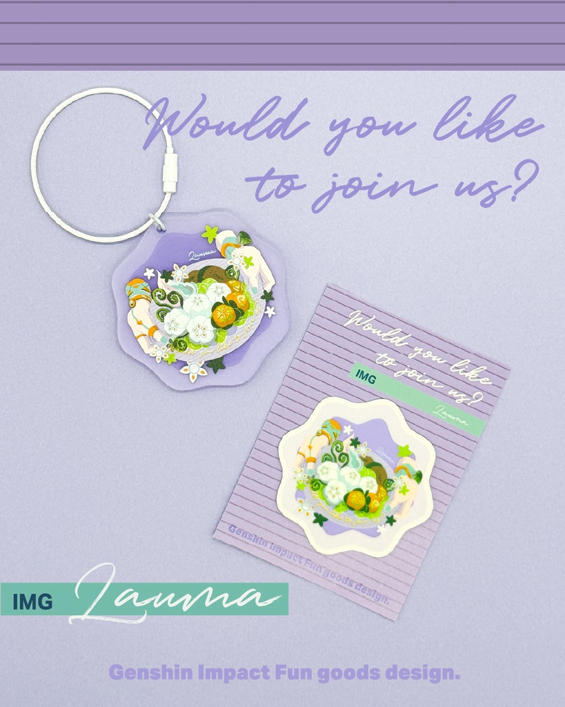 【原神・ラウマ】イメージアクキー＆ステッカー