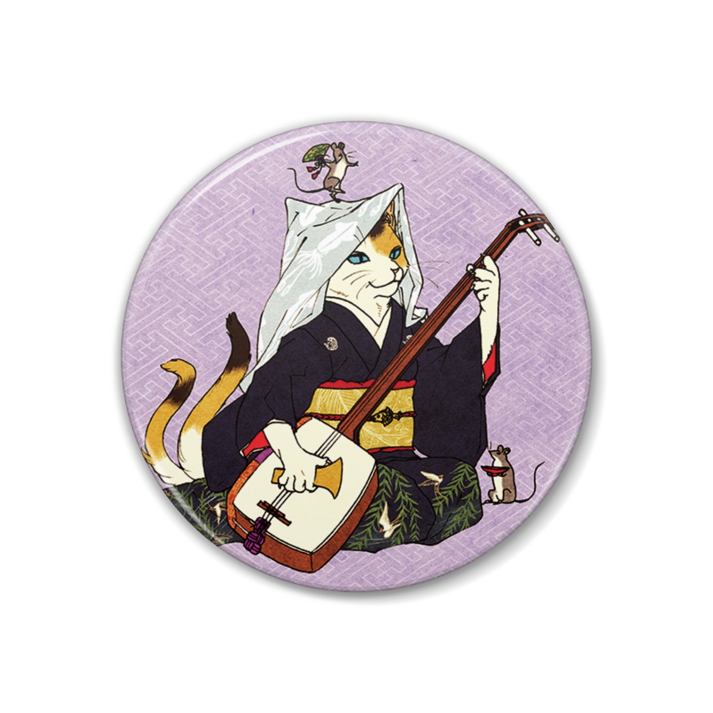 和風ねこ缶バッジ 3種