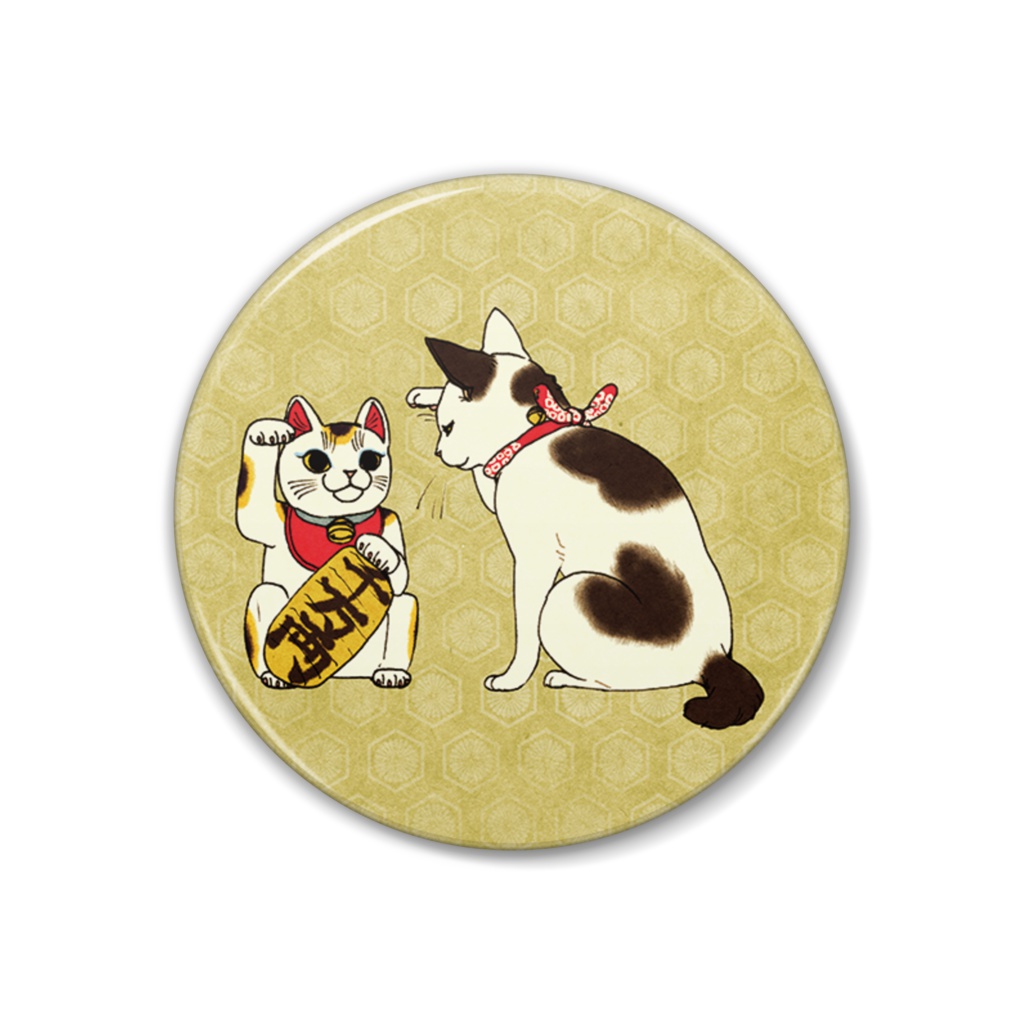 和風ねこ缶バッジ 3種