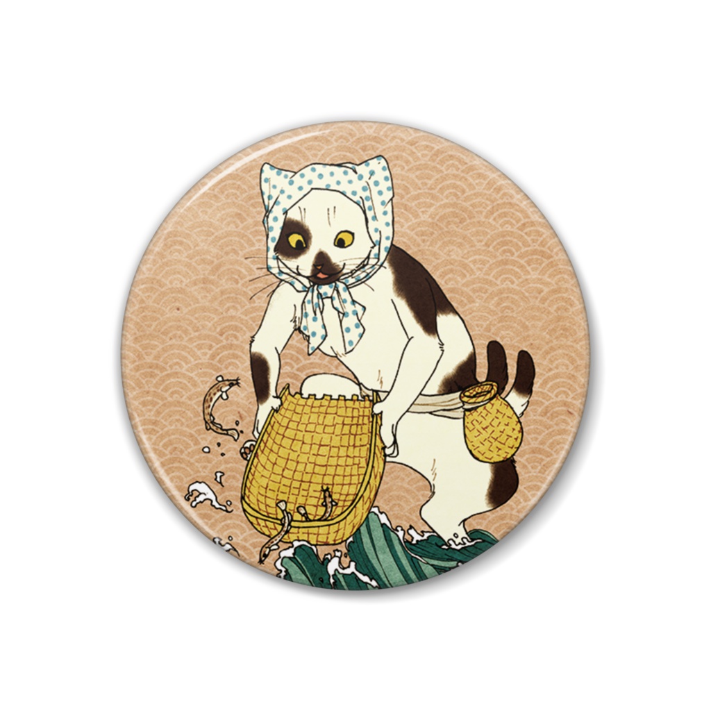 和風ねこ缶バッジ 3種