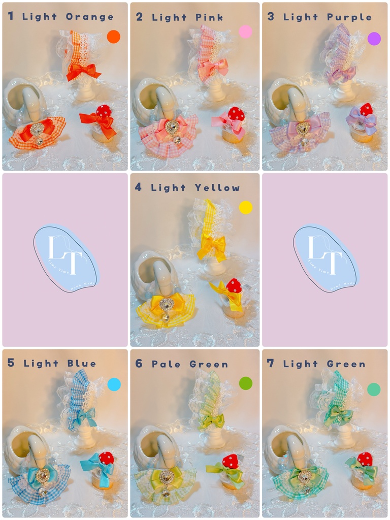 【ギンガムチェック】ヘッドドレス スタイ セット いちごホイップ ぬい服