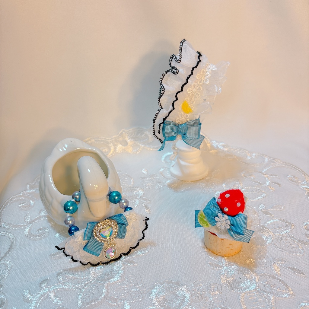 【生牡蠣ちゃん！？】ヘッドドレス スタイ セット いちごホイップ ぬい服