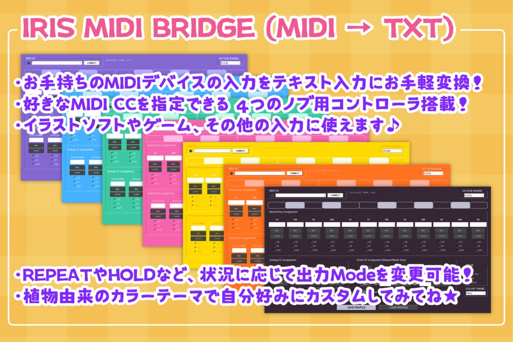 IRIS MIDI BRIDGE【MIDI入力をキーボード入力へリアルタイム変換！】