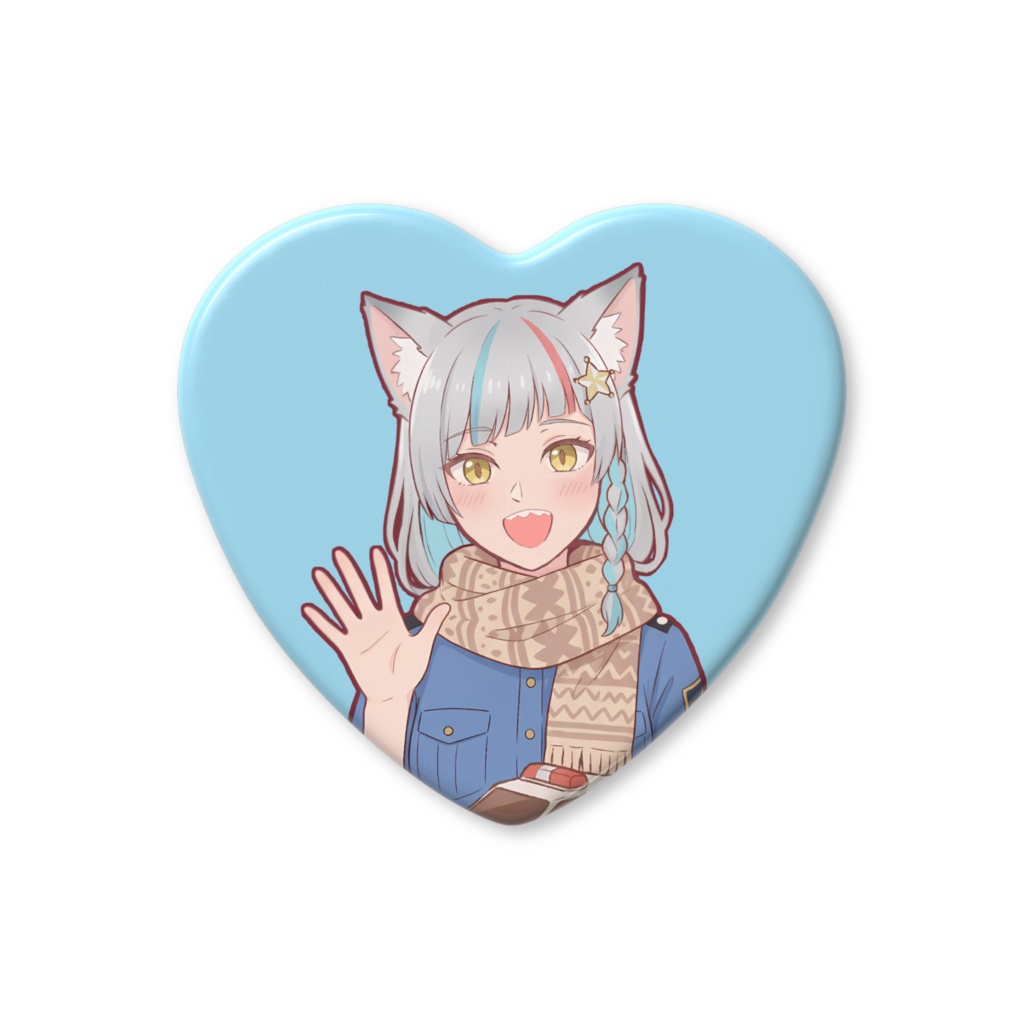 【2026年3月1日まで限定販売】巡乃ムダイのハート缶バッチ【女刑事実況】