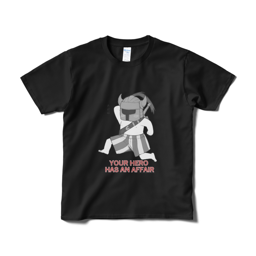 あなたの勇者浮気してますよTシャツ　パンイチの勇者.ver