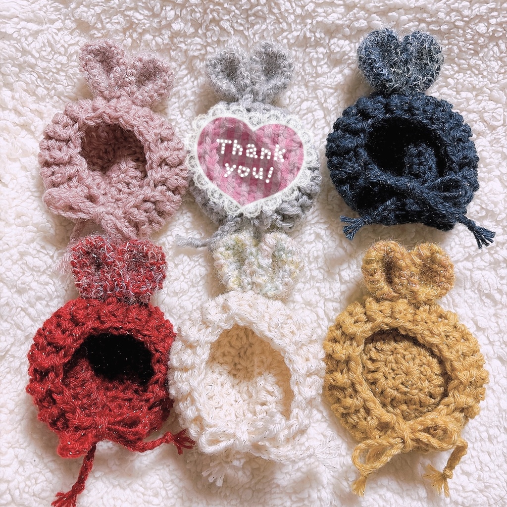 ぱやぱや耳のボンネット