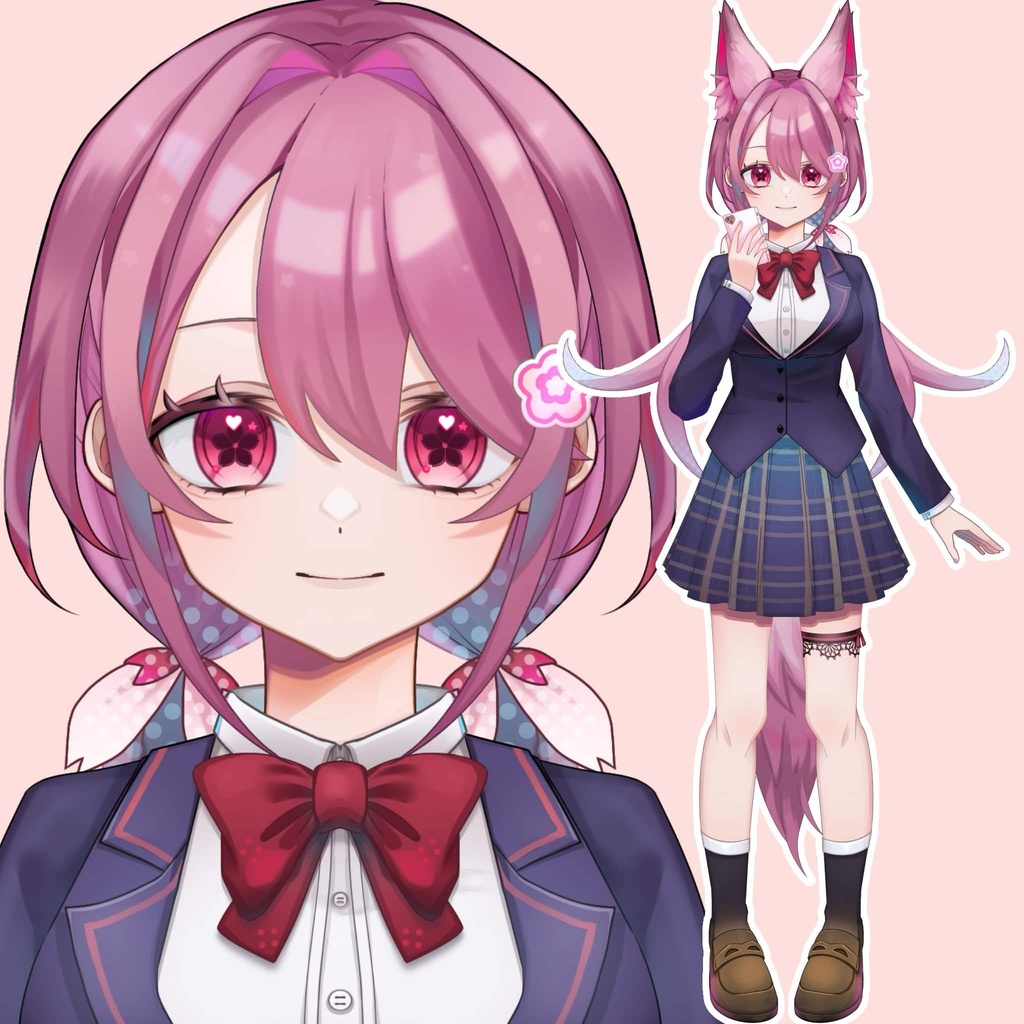 【汎用モデル】桜の女子高生：Cherry blossom high school girl【VTS/nizimaLive】