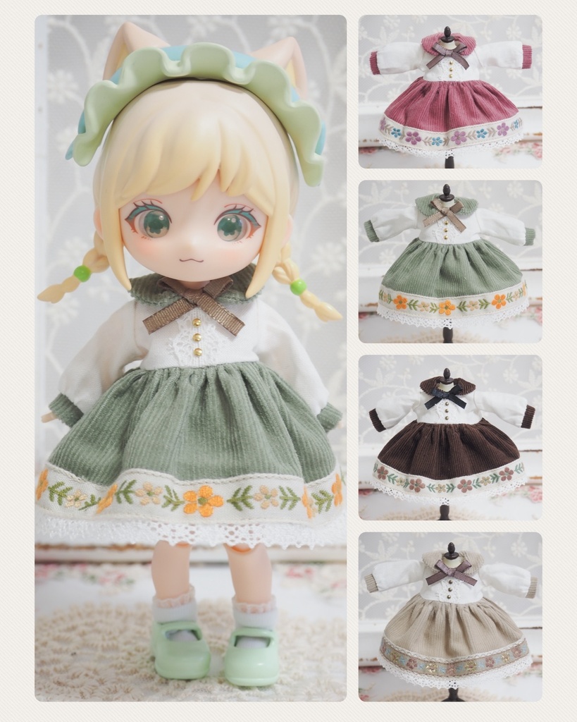 コーデュロイ生地のチロリアンワンピース