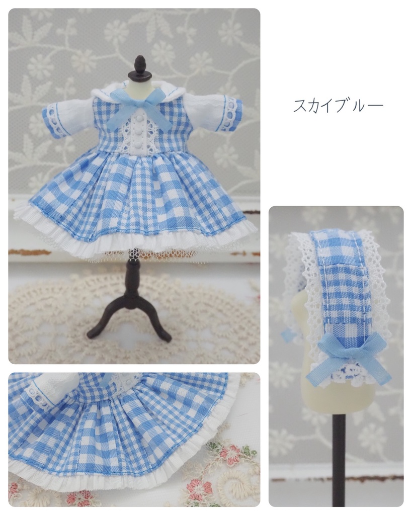 ギンガムチェックのチュールワンピース