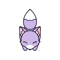 ピクスク用アバター【紫の狐ちゃん】