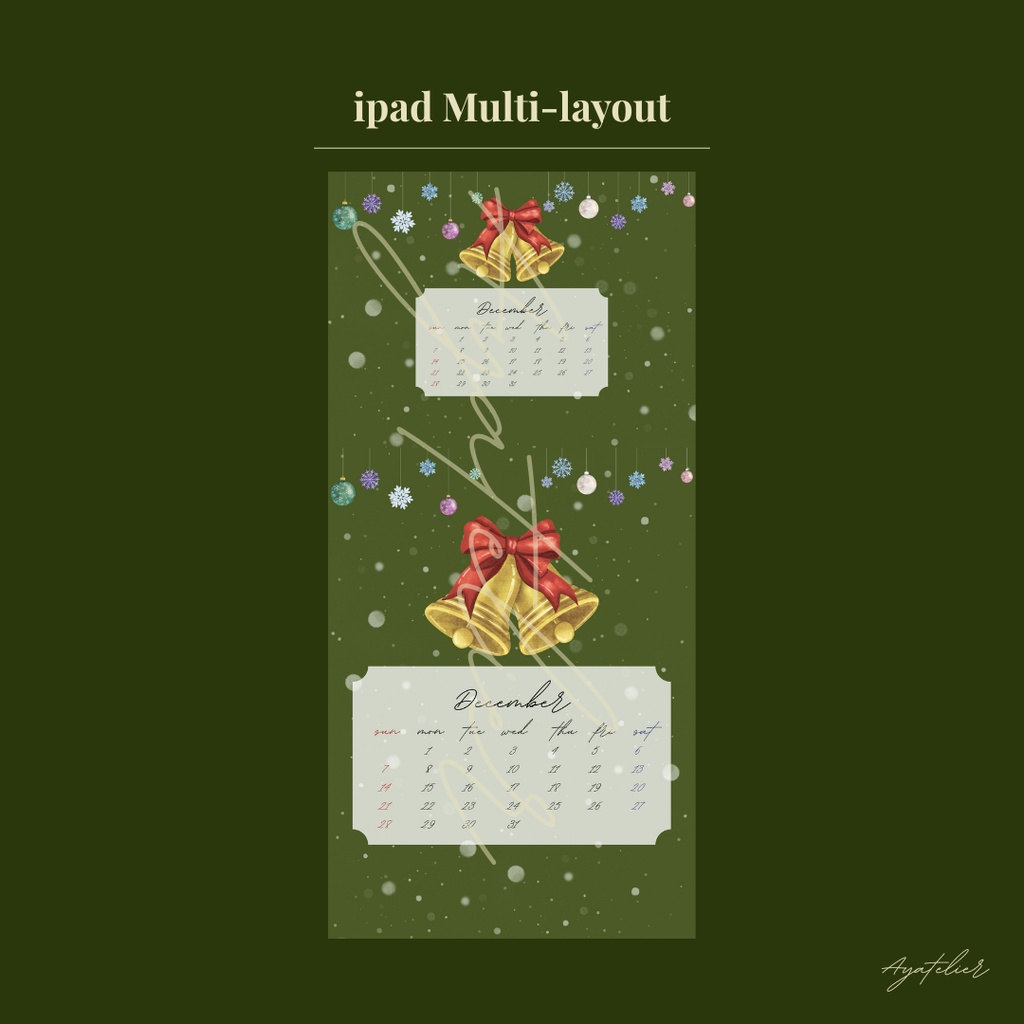 Christmas Bell - December Premium Wallpaper - Green