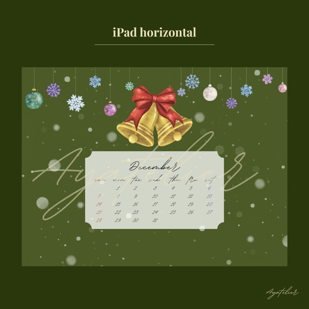 Christmas Bell - December Premium Wallpaper - Green