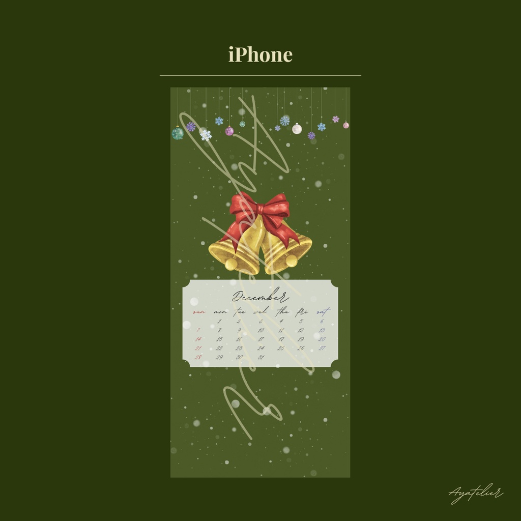 Christmas Bell - December Premium Wallpaper - Green