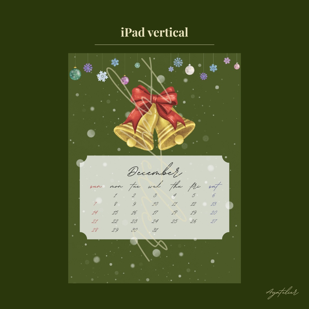 Christmas Bell - December Premium Wallpaper - Green