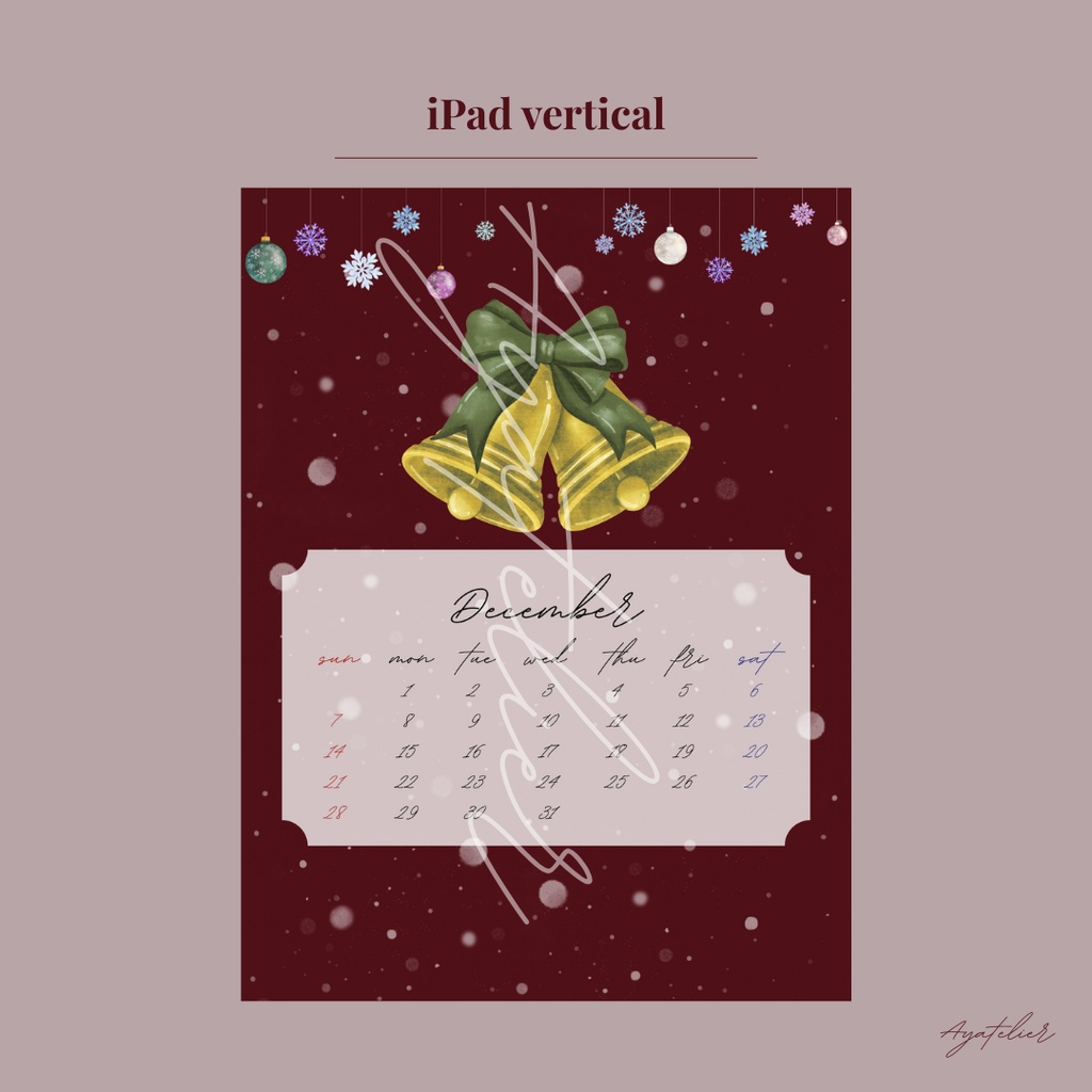 Christmas Bell - December Premium Wallpaper - 3colors set