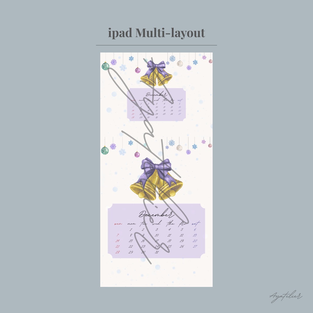 Christmas Bell - December Premium Wallpaper - 3colors set