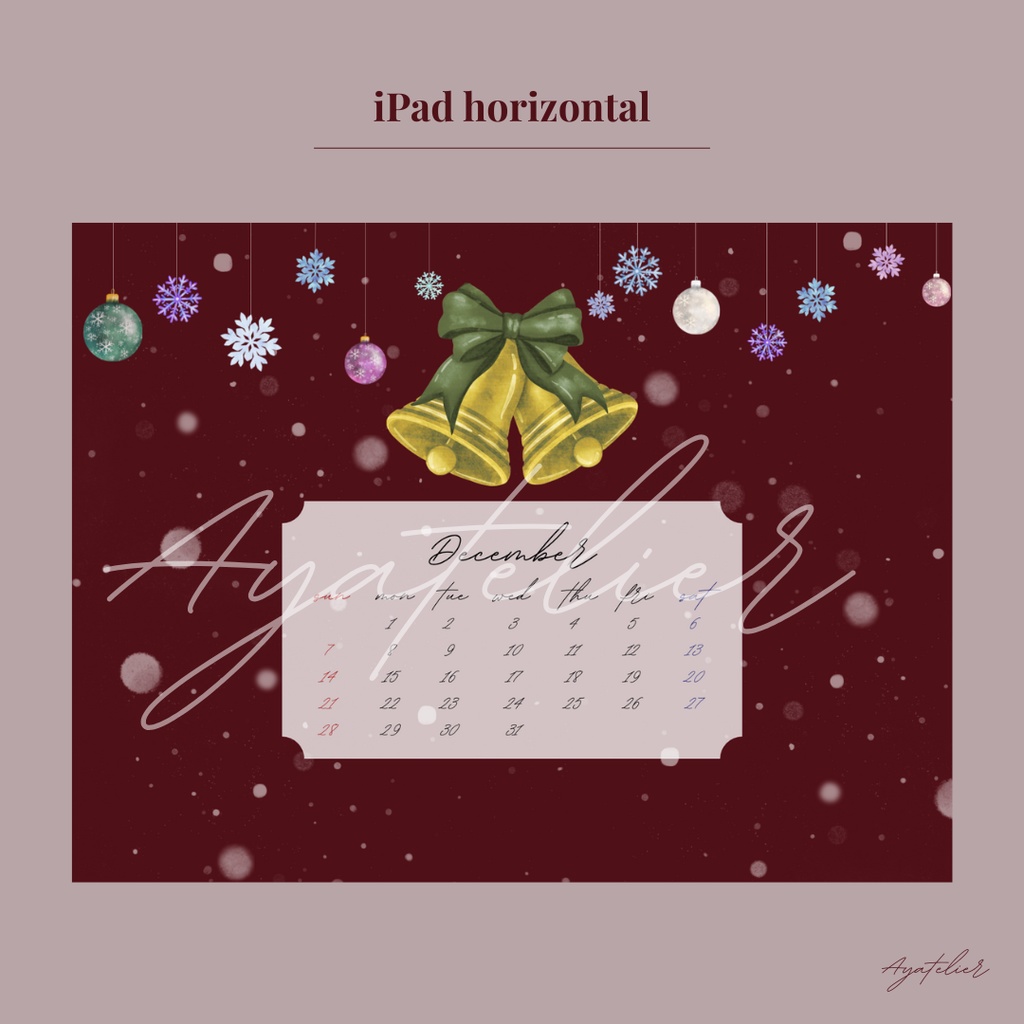 Christmas Bell - December Premium Wallpaper - 3colors set