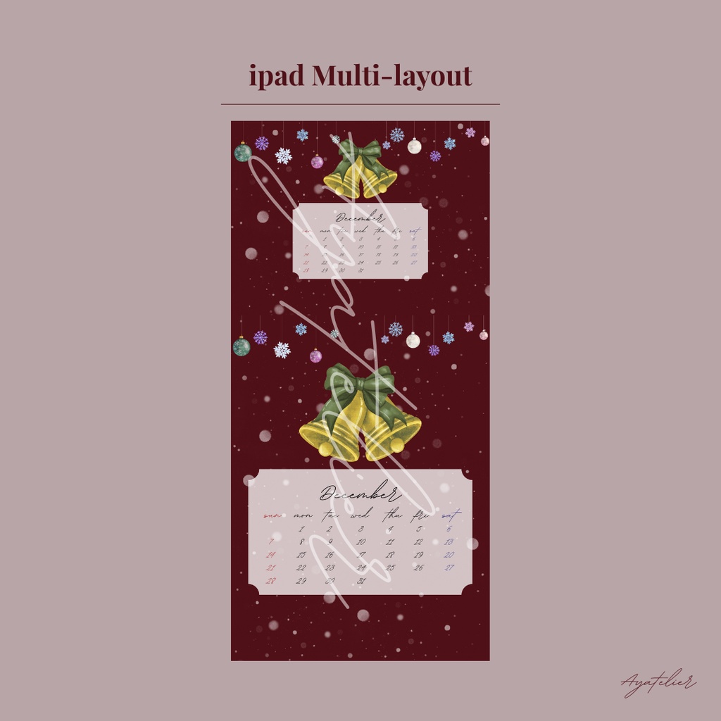 Christmas Bell - December Premium Wallpaper - 3colors set