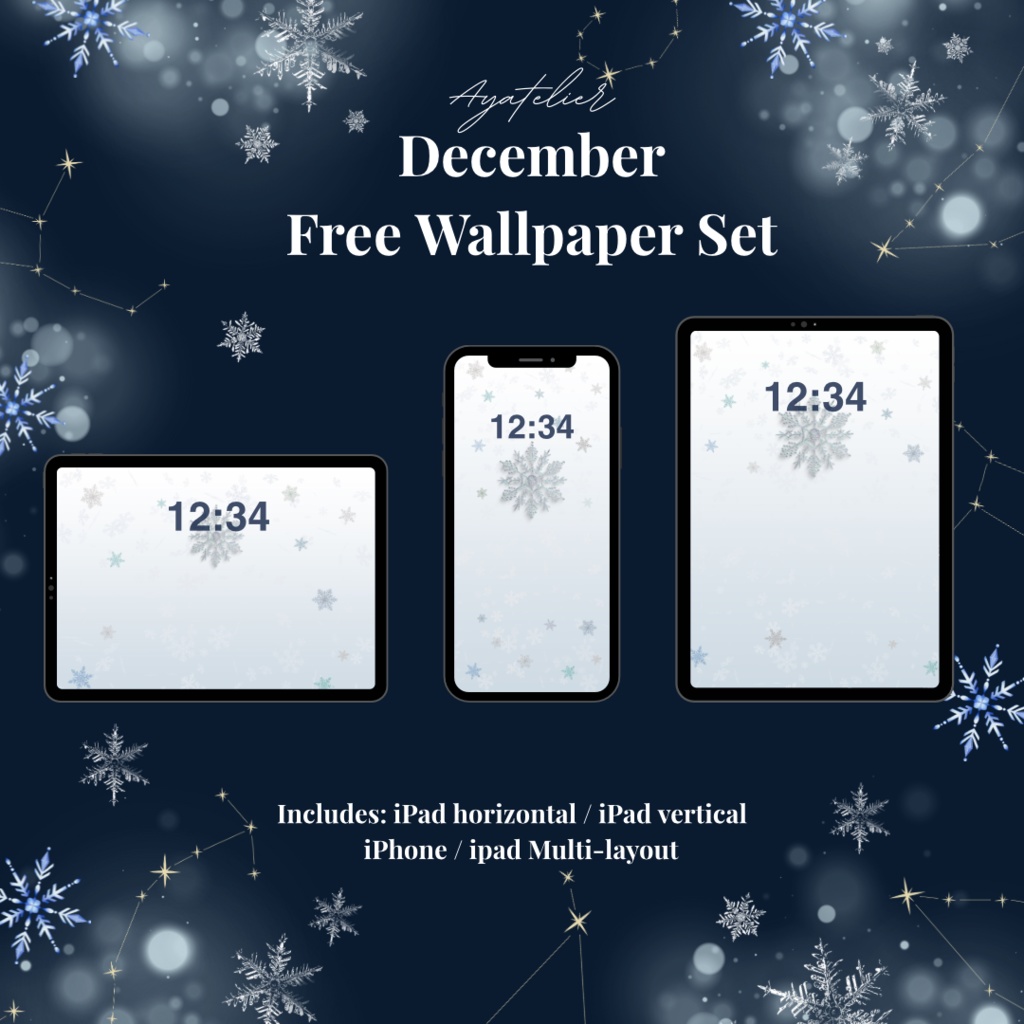 Snow Glow - December Free Wallpaper - White