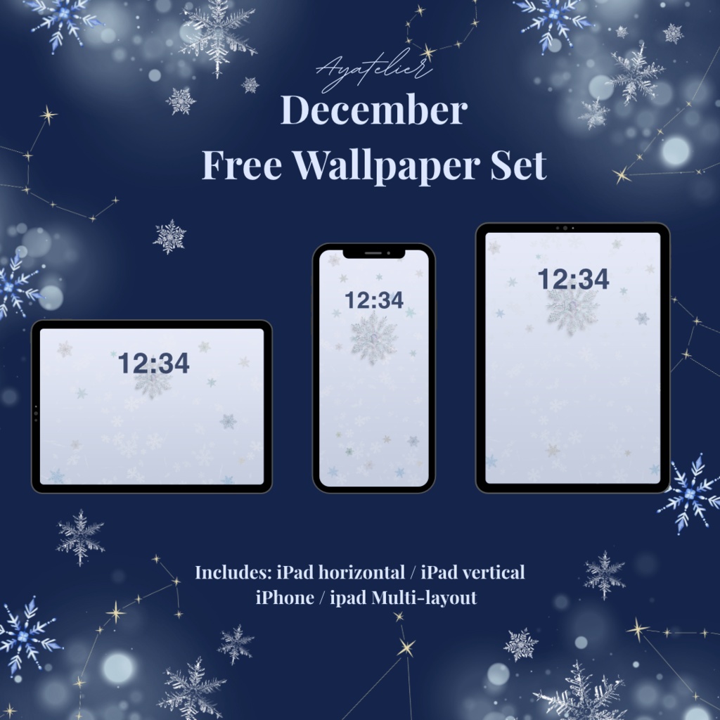 Snow Glow - December Free Wallpaper - Winter Sky