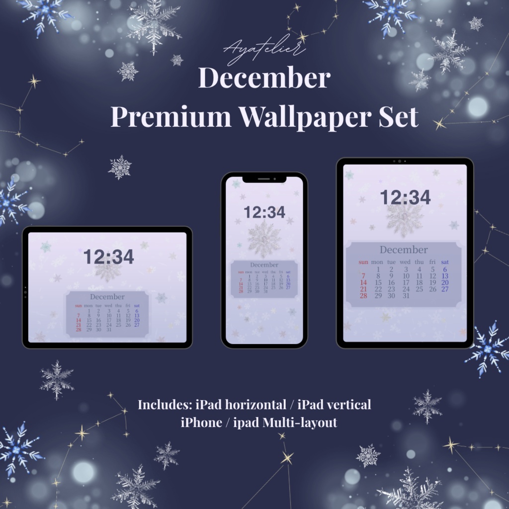 Snow Glow - December Premium Wallpaper - Lavender Frost