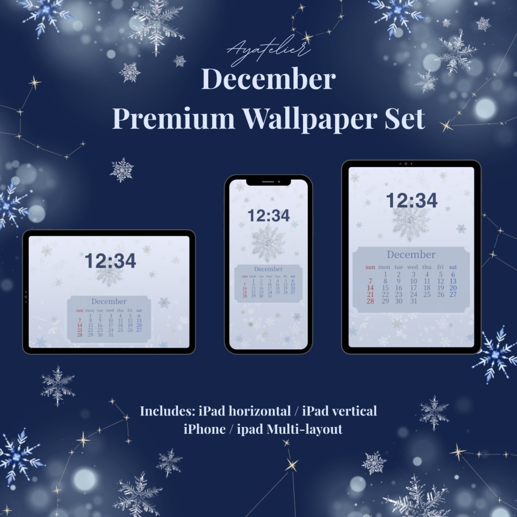 Snow Glow - December Premium Wallpaper - Winter Sky