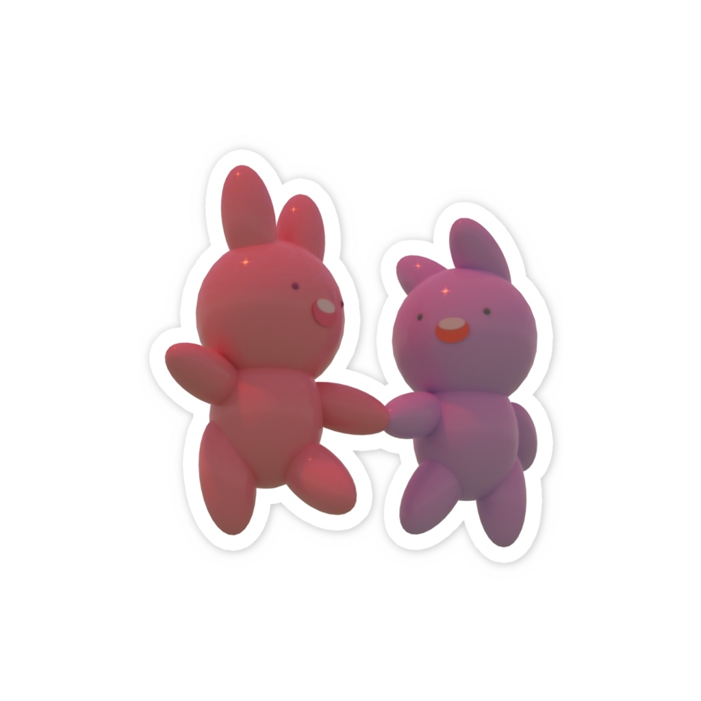 【うさんぬ】ダイカットスティッカー(夕焼け)