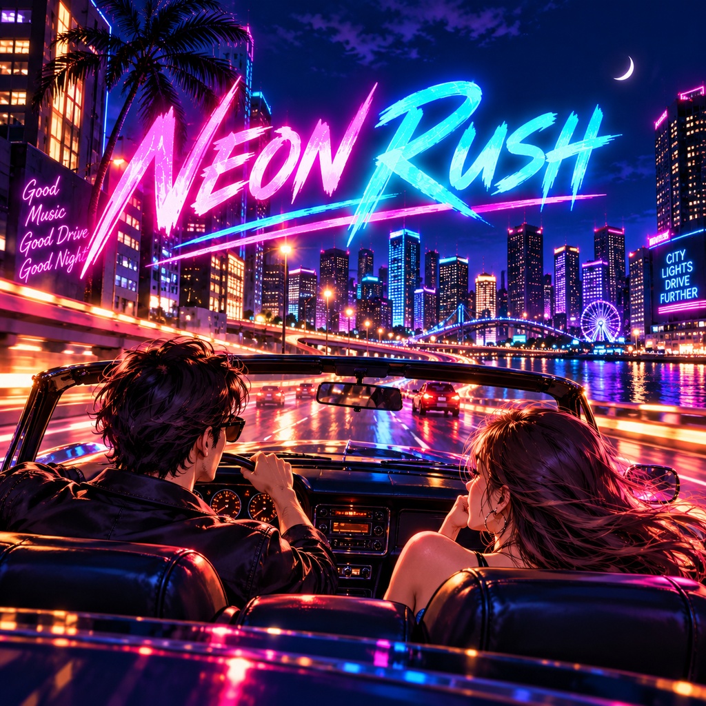 【5曲】NEON RUSH｜都会の夜を駆け抜けるシティポップBGM素材集