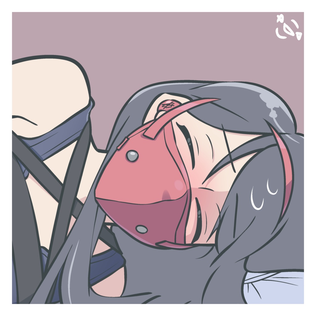 黒髪ロングと猿轡