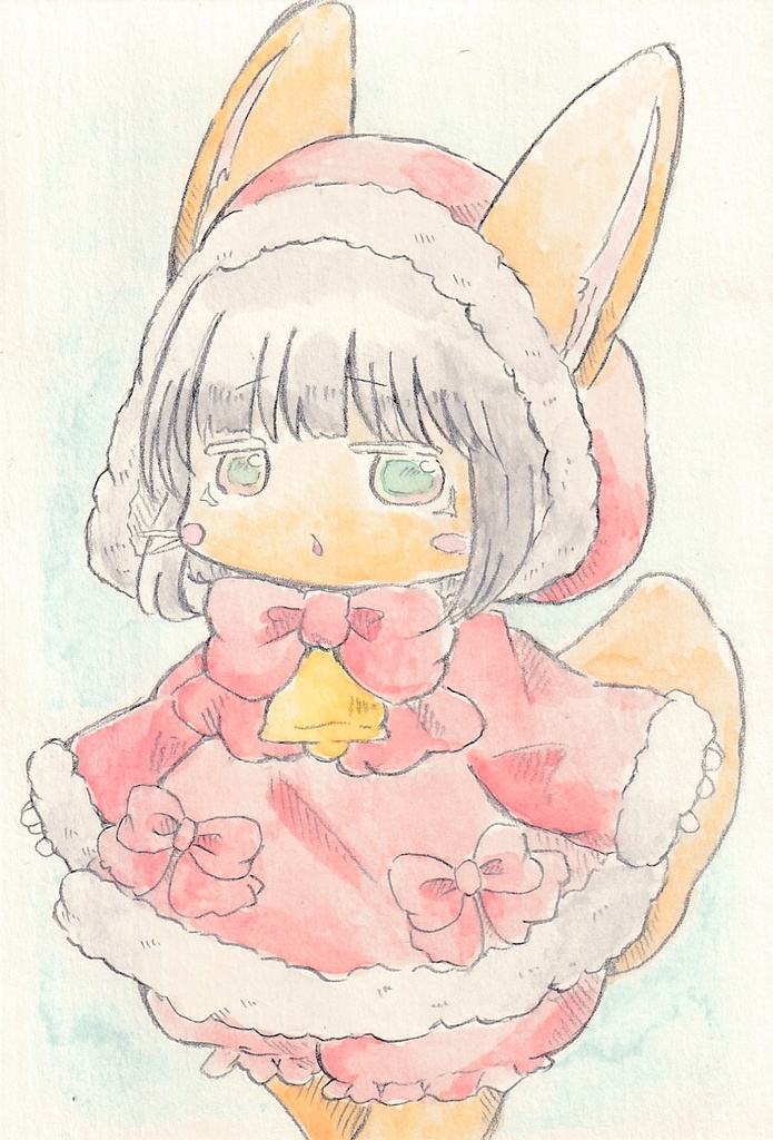 直筆イラスト　クリスマスのお散歩