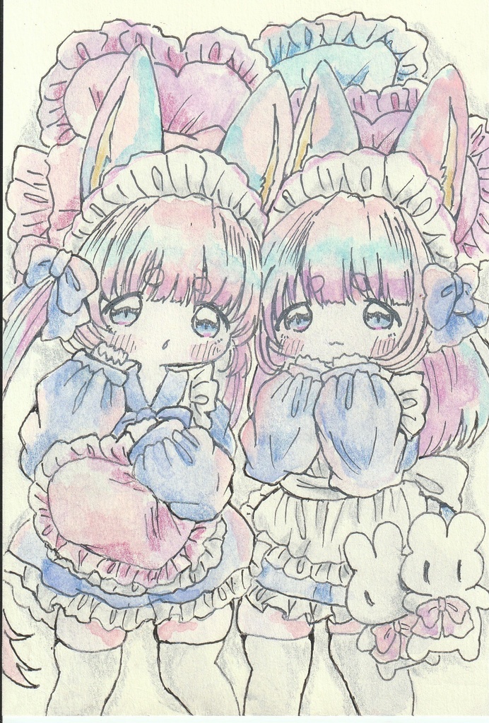 いっぱいかわいがって。直筆イラスト。