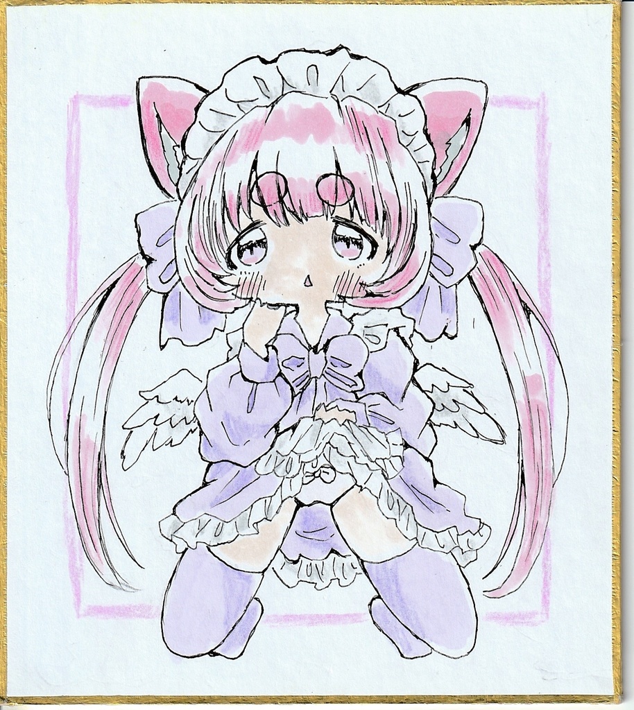メイドちゃんはわるいこ。直筆色紙。