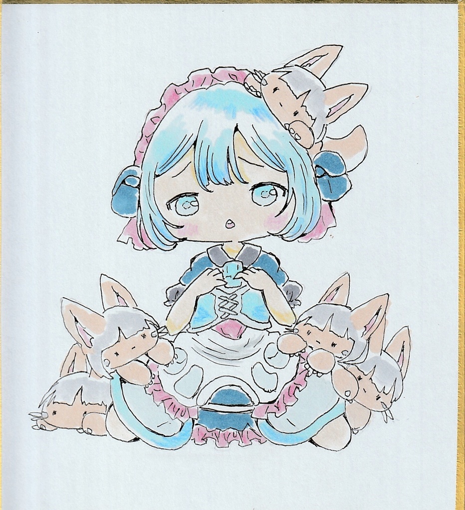 かわいいがいっぱい。直筆色紙。