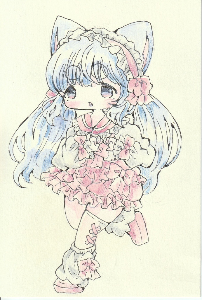 らぶずっきゅん。直筆イラスト。
