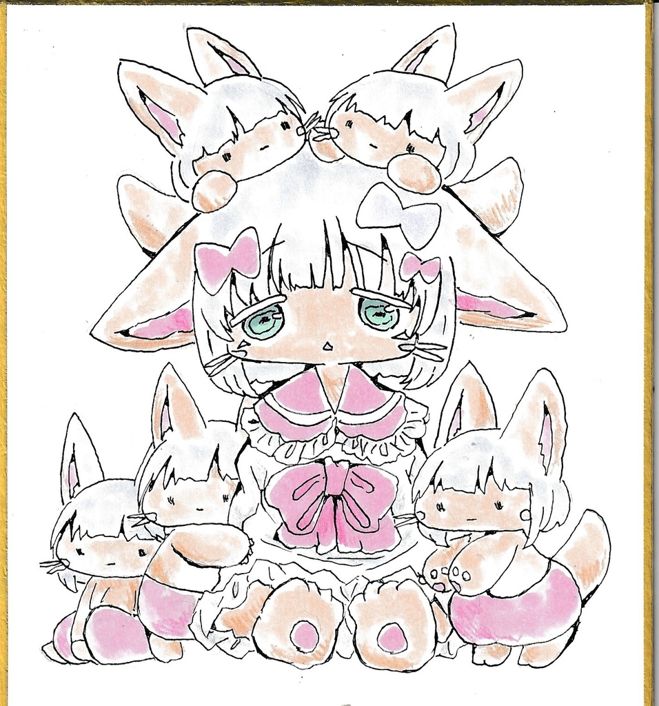 今日もかわいいの。直筆色紙。